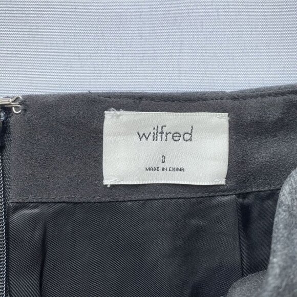 ARITZIA WILFRED GREY PLAID WRAP FRONT TIE WOOL CASHMERE BLEND MINI SKIRT - 0 - Picture 6 of 9